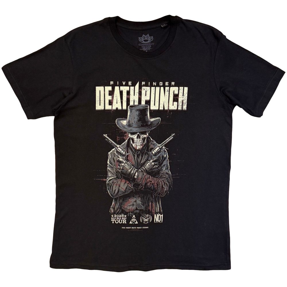 Five Finger Death Punch - Crossed Pistols Full Colour Herren TShirt - Schwarz